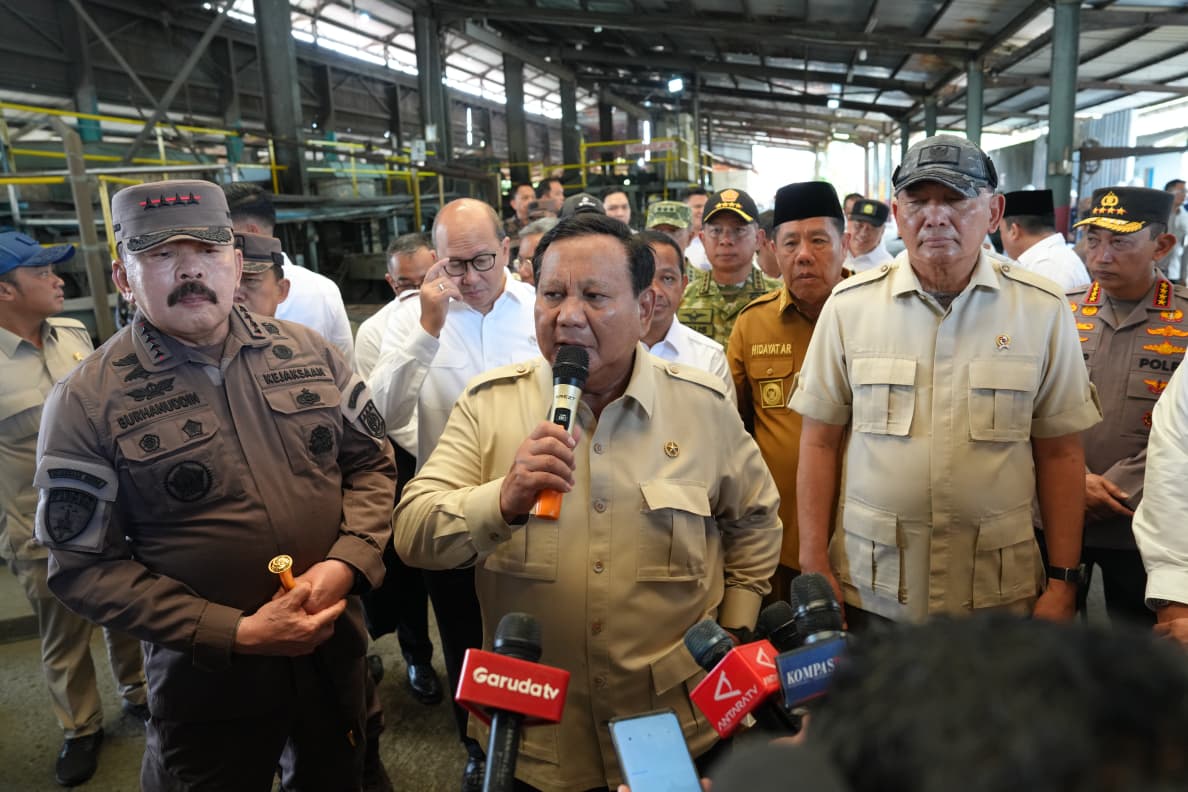 Presiden Prabowo Subiantoro dalam kesempatan jumpa pers/JURNALOKA/Publikasi Kejagung