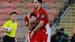 Para pemain Indonesia merasa terpukul usai harapan lolos ke piala dunia sirna setelah dikalahkan Irak (12/10/25)/JURNALOKA/Foto: AFC